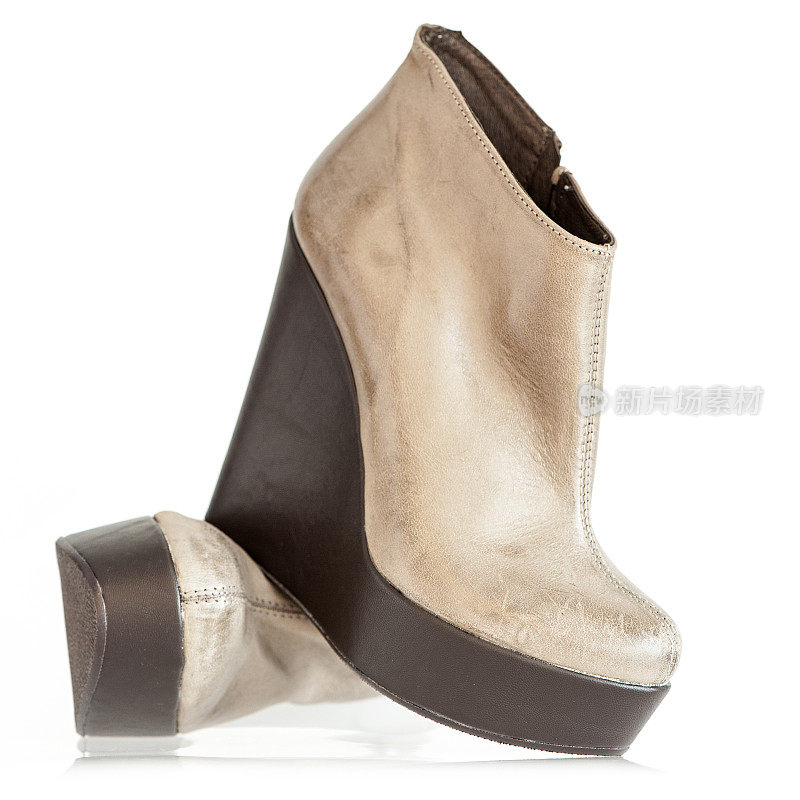 Fancy high heels ankle boots in wedge style